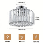 Emitto Crystal Ceiling Light Modern Chandelier Bedroom Hallway Pendant Lamp E27