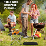 Dyzi Folding Aluminium Camping Table 35cm Portable Black