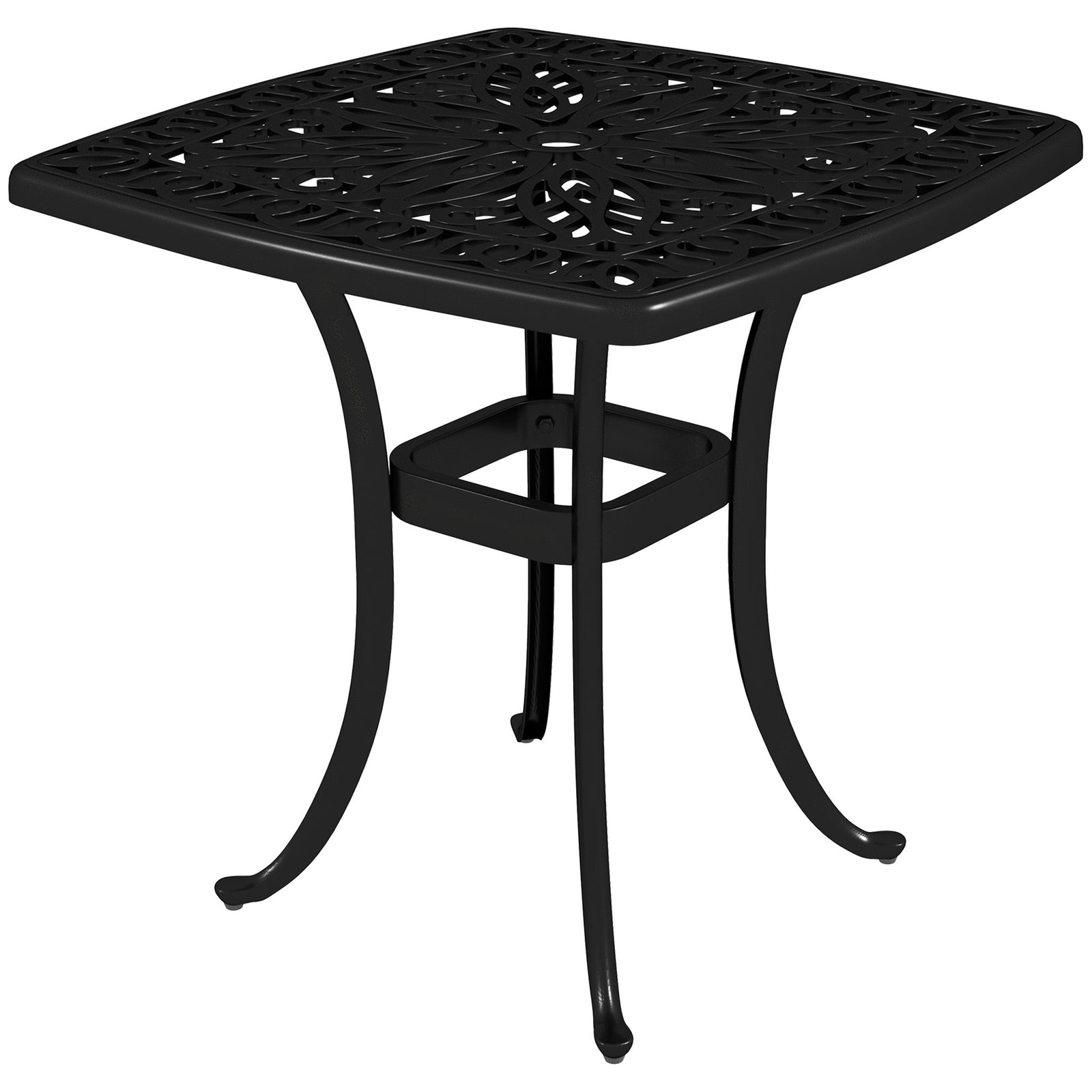 54 X 54cm Aluminium Garden Side Table W/ Umbrella Hole