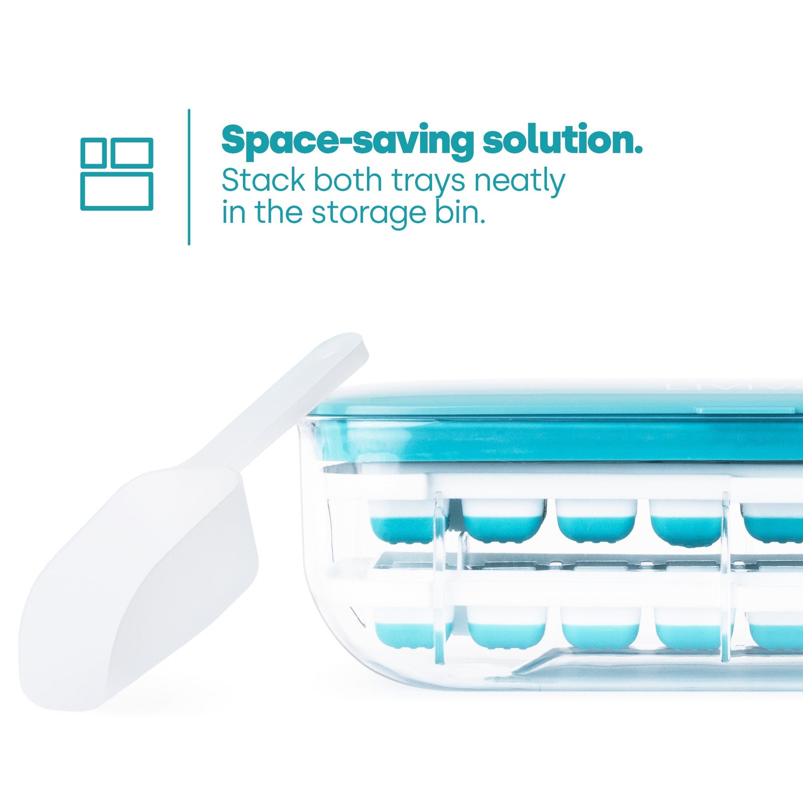 Ice Cube Tray With Dispenser And Storage