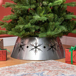 Christmas Tree Base Cover With Snowflake Patterns