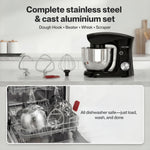 Spector Stand Mixer Electric 5l+4.5l Mixing Bowl 1500w 10 Speed Dough Hook Whisk