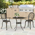 3pcs Bistro Set, Aluminium Garden Table And Chairs | Bronze