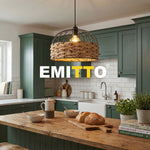 Emitto Modern Ceiling Pendant Light Shade Rattan Style Woven Lamp Shade