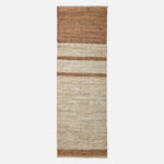 Recycled Leather Handwoven Stripe Rug | 200cm | Brown