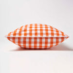 Block Check Cotton Gingham Cushion Cover | 60cm x 60cm | Orange