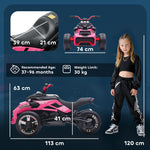 12v Kids Electric Ride On Car, Battery Powered Ride On Atv | Pink