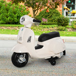 Vespa Licensed Kids Ride On Motorcycle 6v Battery Powered Electric Toys | White