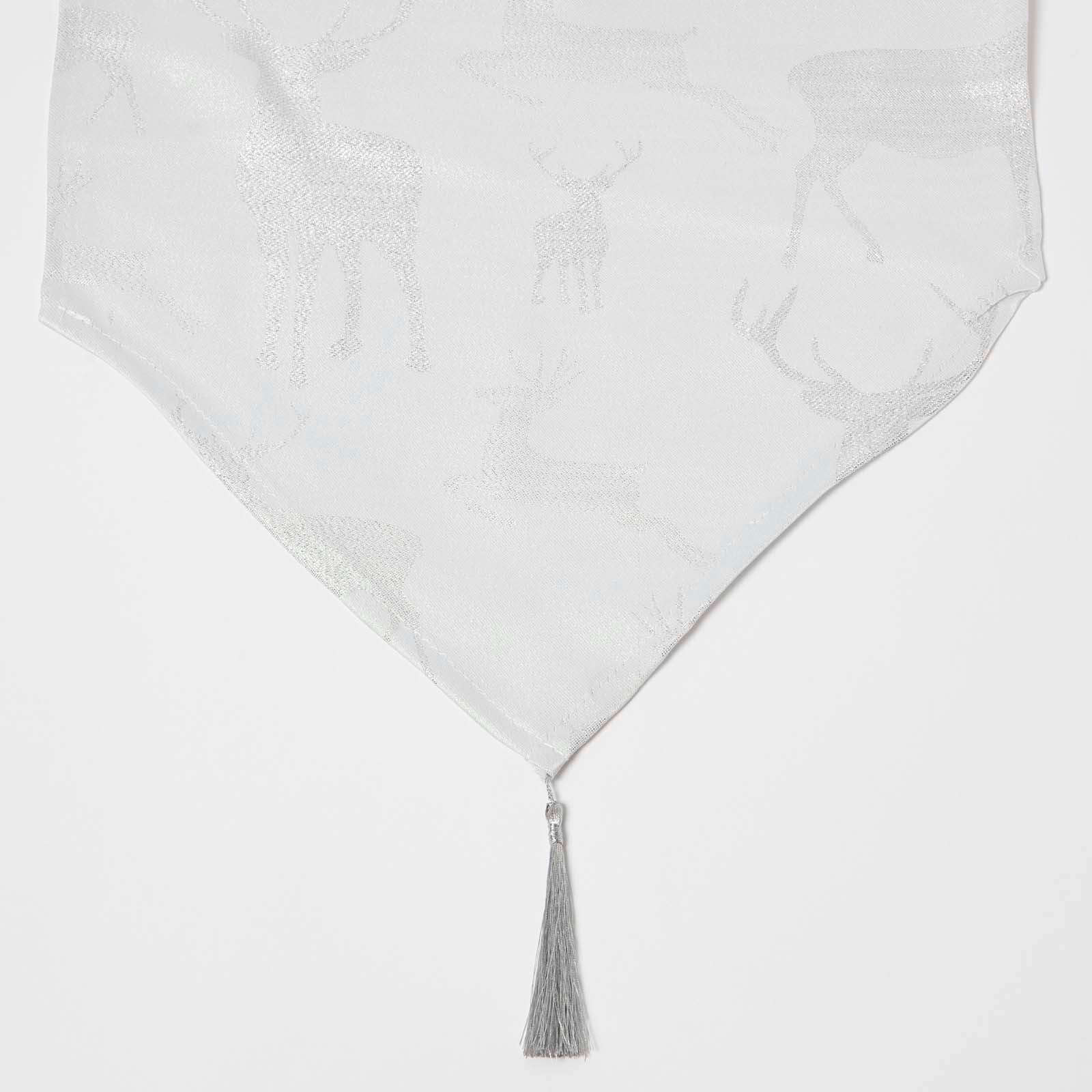 Stag Christmas Table Runner | Silver