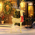 Lighted Reindeer Christmas Decoration W/ Stakes Zip Ties