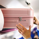 55x35x20cm Cabin Carry Bag Hard Shell Suitcase 100+ Airline Approved | Cabin | Rose Gold