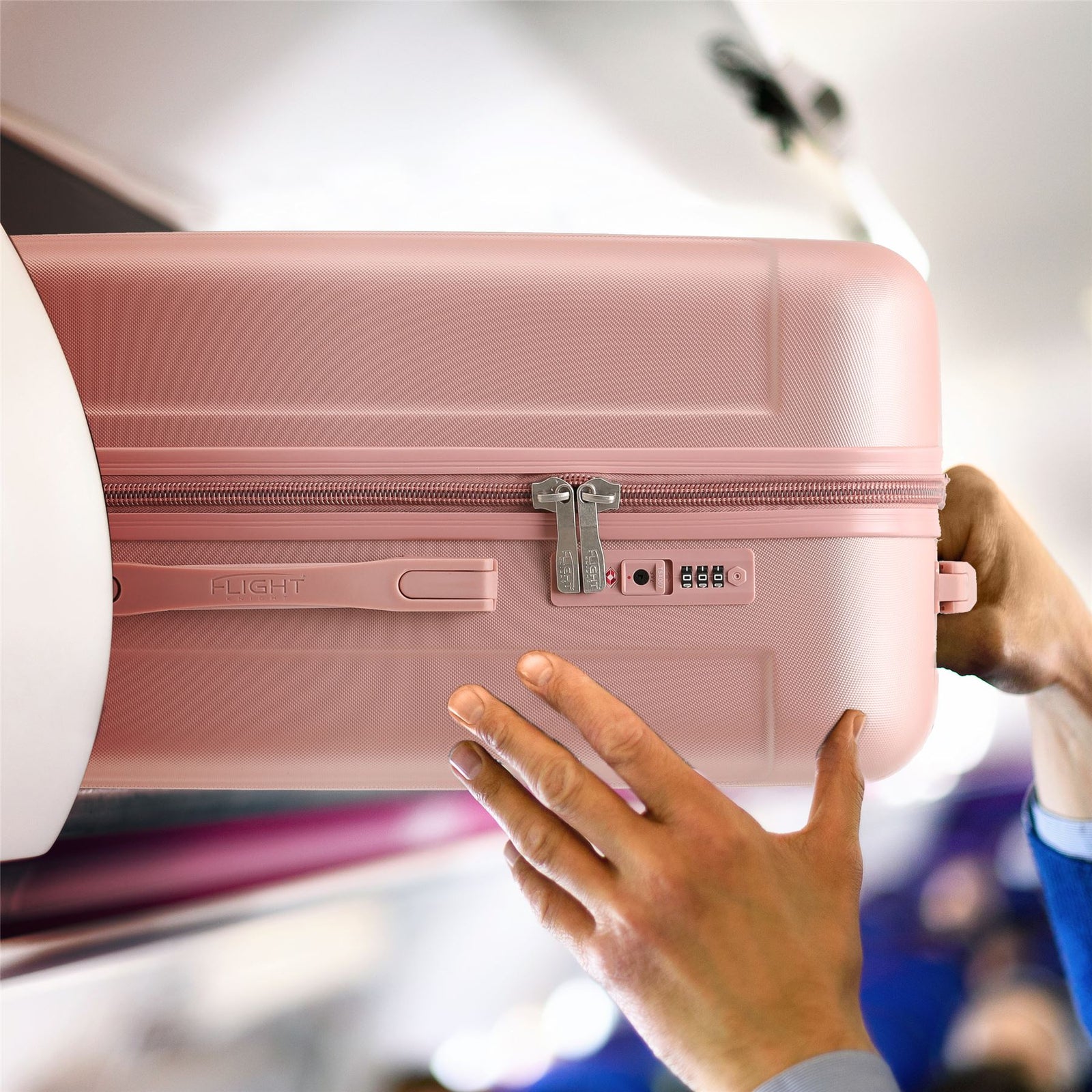 55x35x20cm Cabin Carry Bag Hard Shell Suitcase 100+ Airline Approved | Cabin | Rose Gold