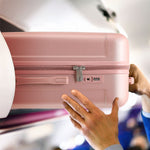55x35x20cm Cabin Carry Bag Hard Shell Suitcase 100+ Airline Approved | Cabin | Rose Gold