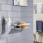 Shower Basket Wall Mounted Soap Caddy Non-rust Storage Shelf | White