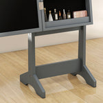 Freestanding Mirror Jewelry Cabinet With Led Lights | Grey