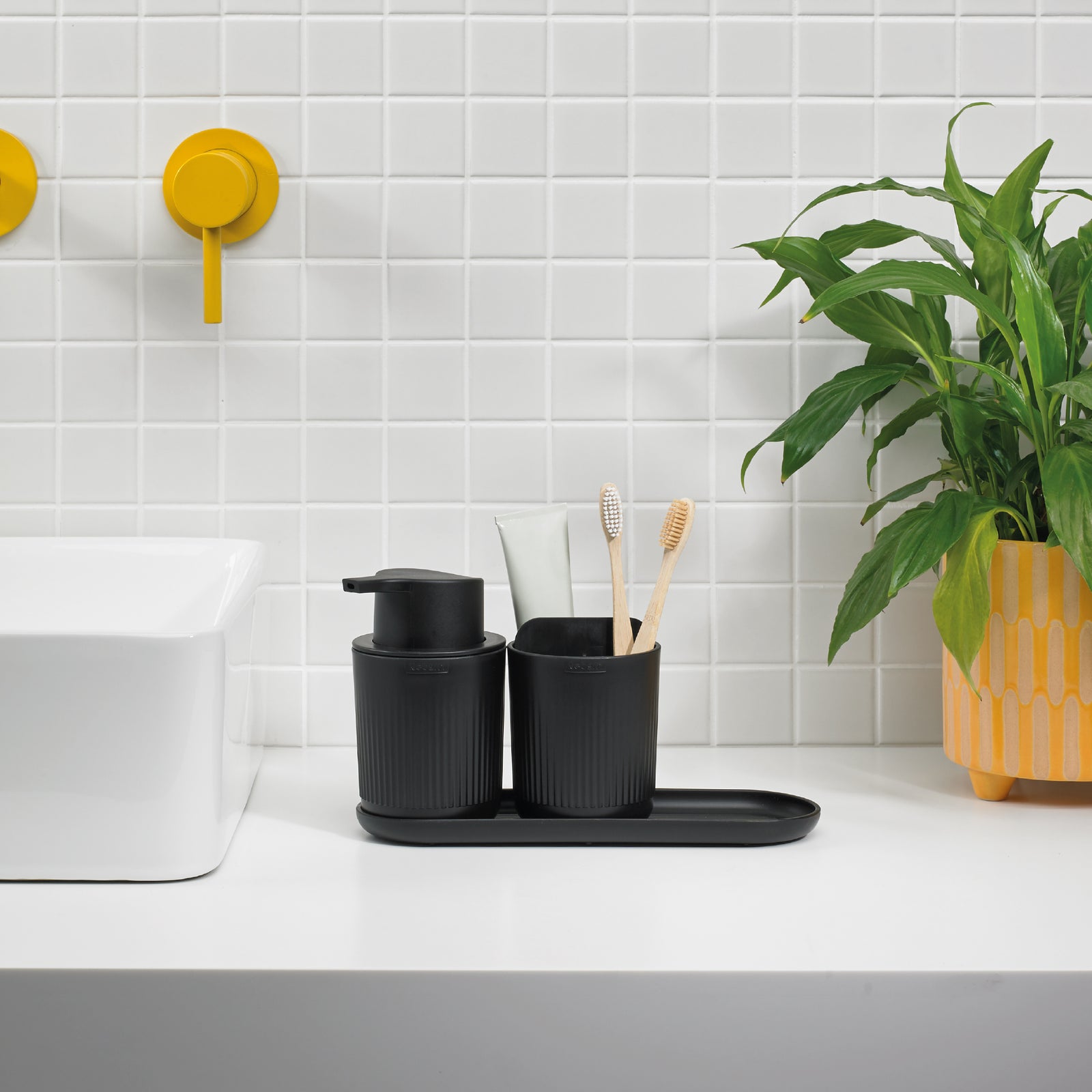 Recycled Bathroom Set - Set of three ReBorn Bathroom products - Made in the UK | Graphite Black