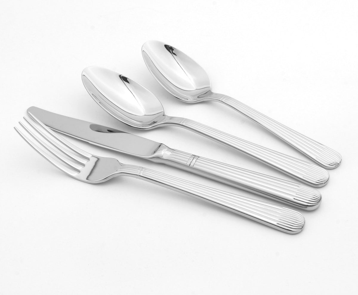 Cutlery Sets Stainless Steel 18/8 Spoons Forks Catering Papyrus | Set of 4 | Silver