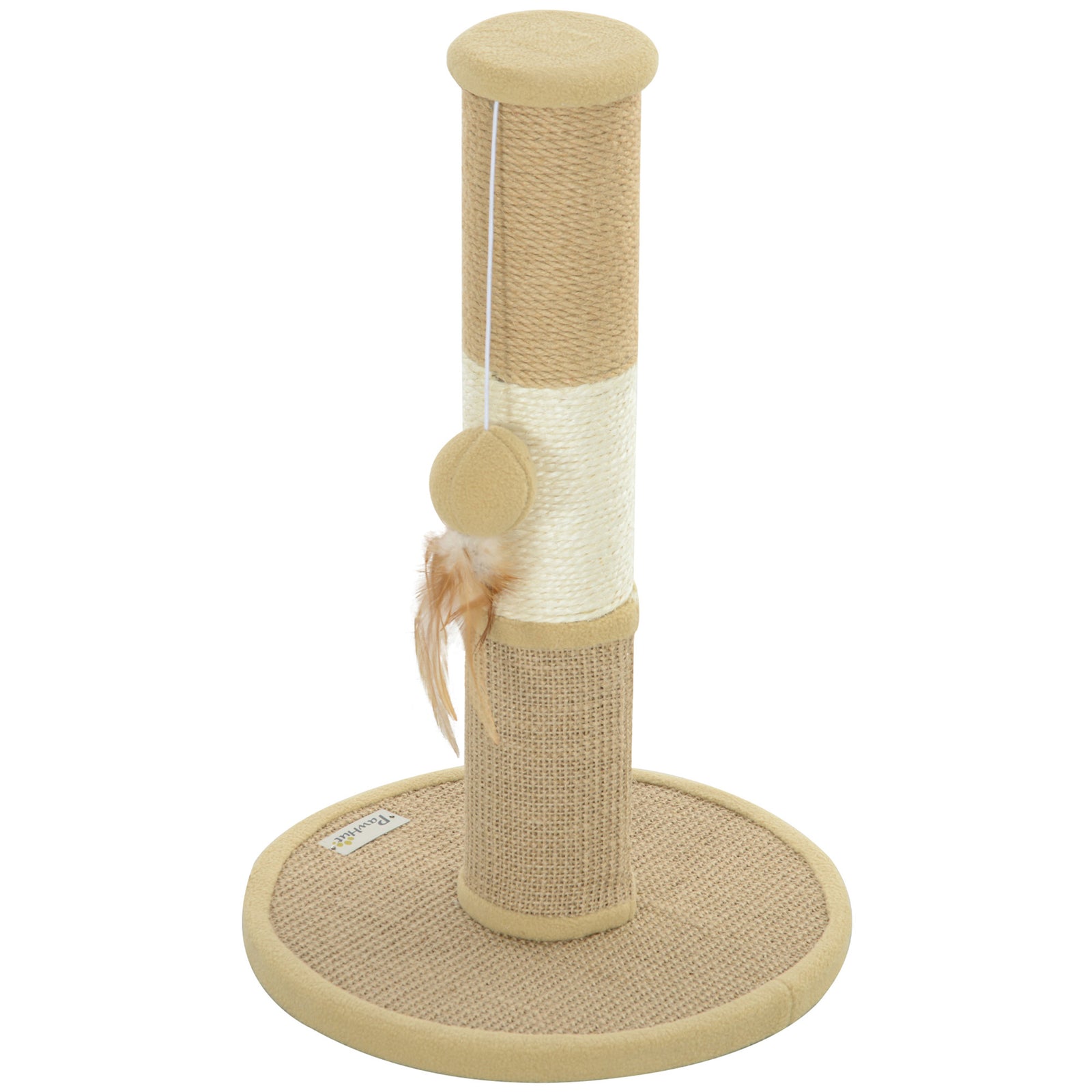 47cm Tall Cat Scratching Post For Indoor Cats, With Sisal Rope, Brown