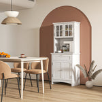 Kitchen Cupboard Wood Storage Cabinet   Drawer Glass Door