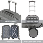 55x35x20cm Hard Case Bubble Carry On Suitcase - 100+ Airline Approved | Cabin | Charcoal