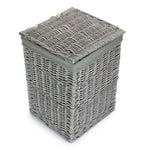 Grey Wash Square Laundry Basket With Grey Sage Lining | Large