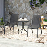 Garden Bistro Set, Small Garden Set W/ Stackable Chairs | Black