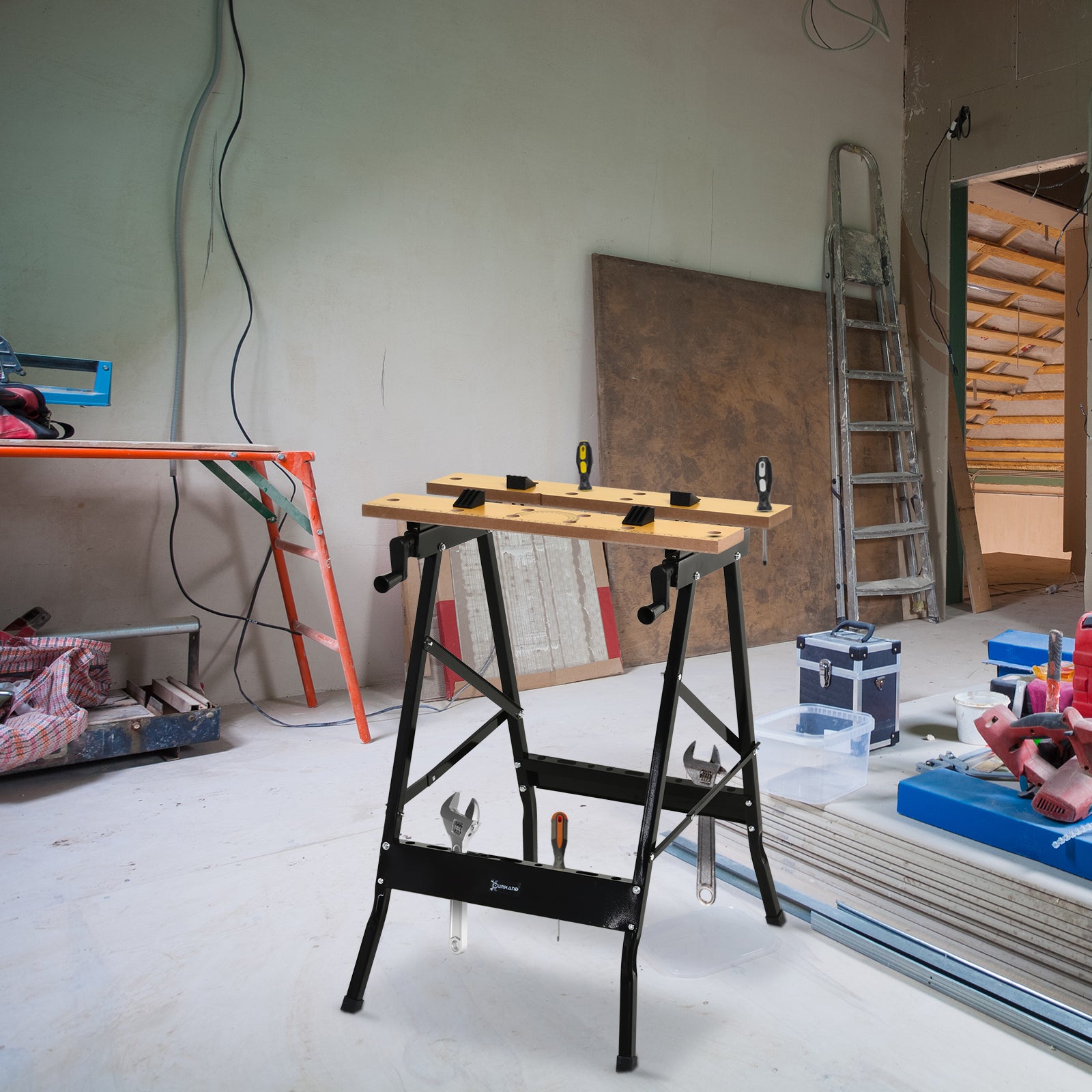 4-in-1 Work Bench, Adjustable, Foldable | Black