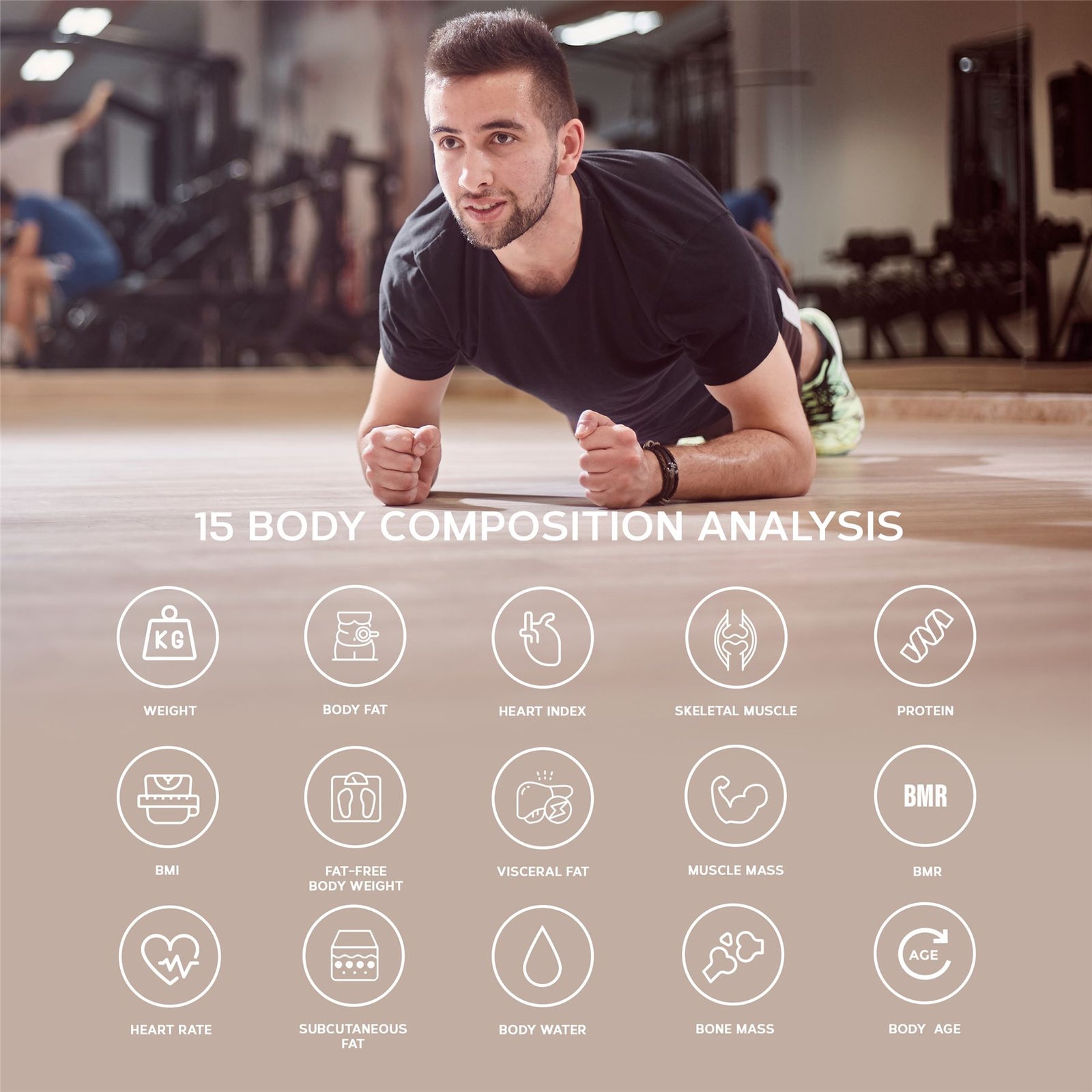 Smart Body Fat Bathroom Scale Monitor 15 Compositions Free App