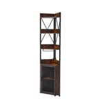 Living and Home Freestanding Tall Corner Wine Rack Bar Cabinet With Glass Holder