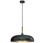 Lincoln 45cm Pendant Lamp Stylish Hand Made Scandi Style Lamp With A Golden Finish To The Shade Interior 1xe27 | 45cm | Green