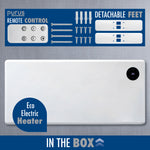 Wifi Smart Electric Radiator Panel Heater White Wall Mounted Or Floor Standing Bathroom Safe Timer And Thermostat | 1800w | White