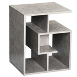 3-tier Side End Table Open Shelves Storage Coffee Book | Gray