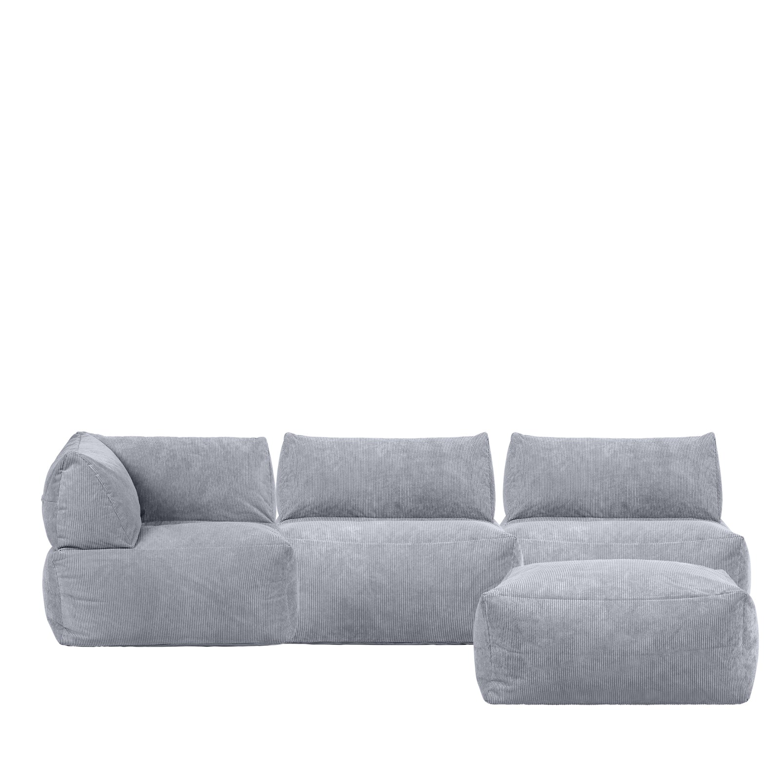 Tetra Cord 4pc Sofa Set | Charcoal