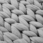 Chunky Knit Throw Blanket – Handwoven Soft Thick Yarn Blanket For Couch, Bed | Small | Grey