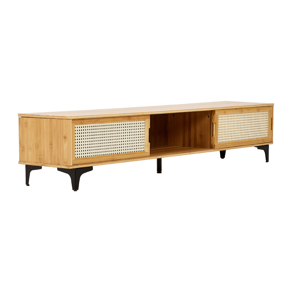Wooden Tv Sand With Sliding Doors