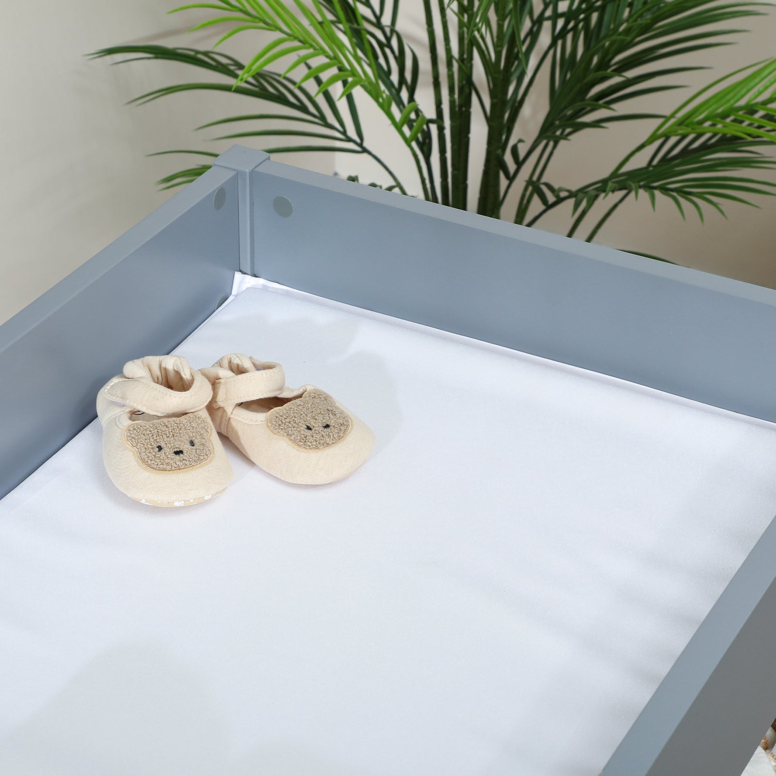 Baby Changing Unit With 4 Drawers, Diaper Changing Table | Grey