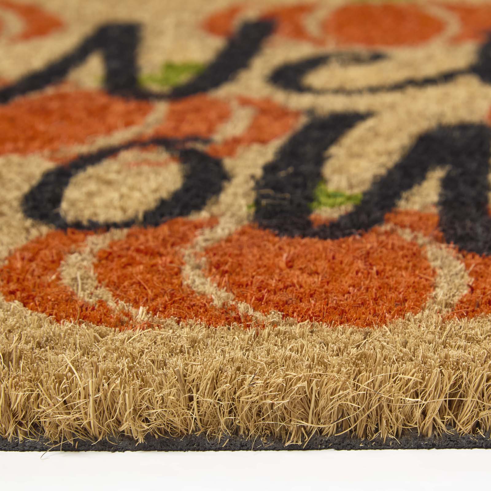 HOMESCAPES Pumpkin Patch Non-slip Coir Doormat, 40 X 60 Cm