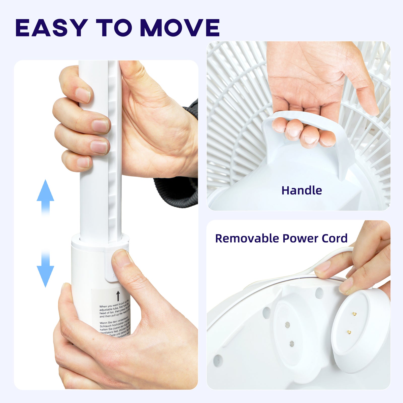 Pedestal Fan With Oscillating, Tilt, Adjustable Height Timer | One Size | White