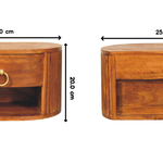 Artisan Furniture Solid Wood Oval Wall Nightstand