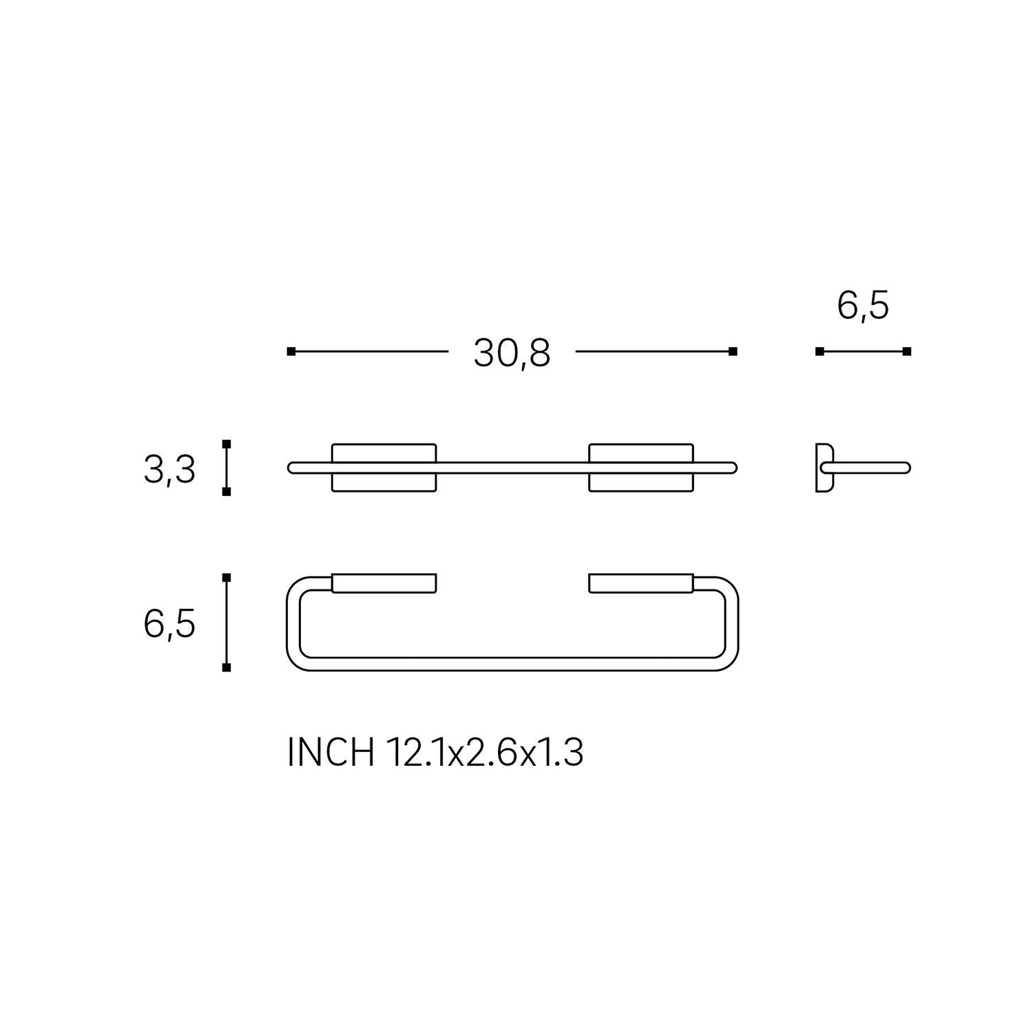Towel Rail, 30cm Screw-in Or Self-adhesive Chrome Silver, Next Collection