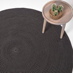 Handmade Woven Spiral Braided Rug | 200cm | Black & Grey