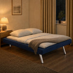 Britney Linen Sofa Bed 3 Seater | Blue
