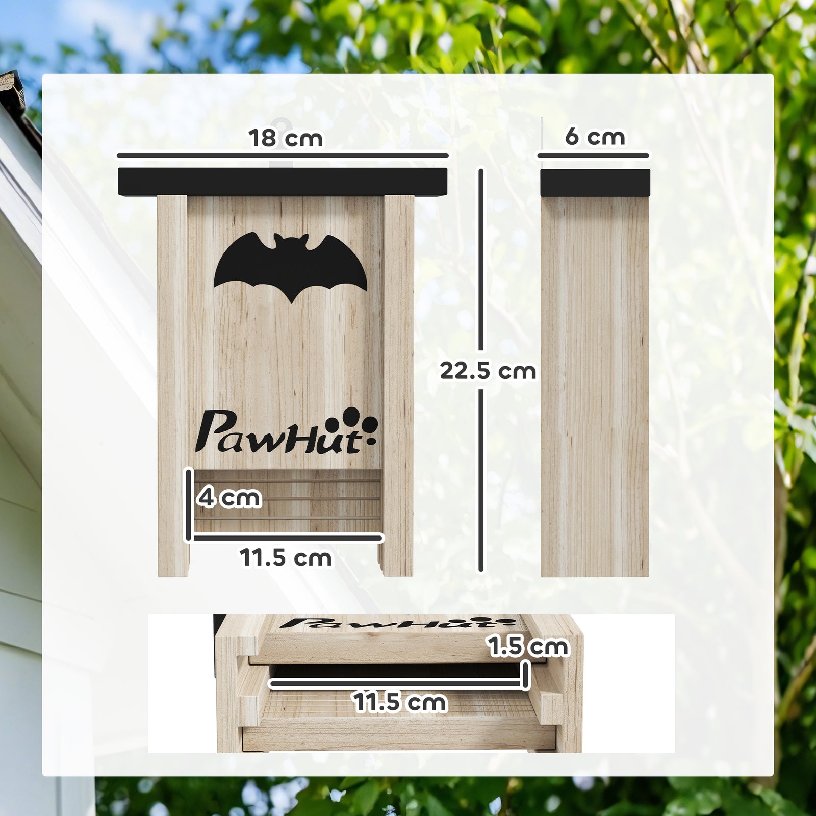 3pcs Bat Boxes, Bat Houses Easy For Bat To Land And Roost, Easy To Hang