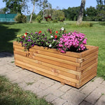 Pine Wooden Trough Planter With Feet | 120cm x 42cm x 38cm | Brown