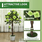 Dyzi 2pcs 90cm Artificial Rose Potted Faux Tree Plant Garden Patio Décor