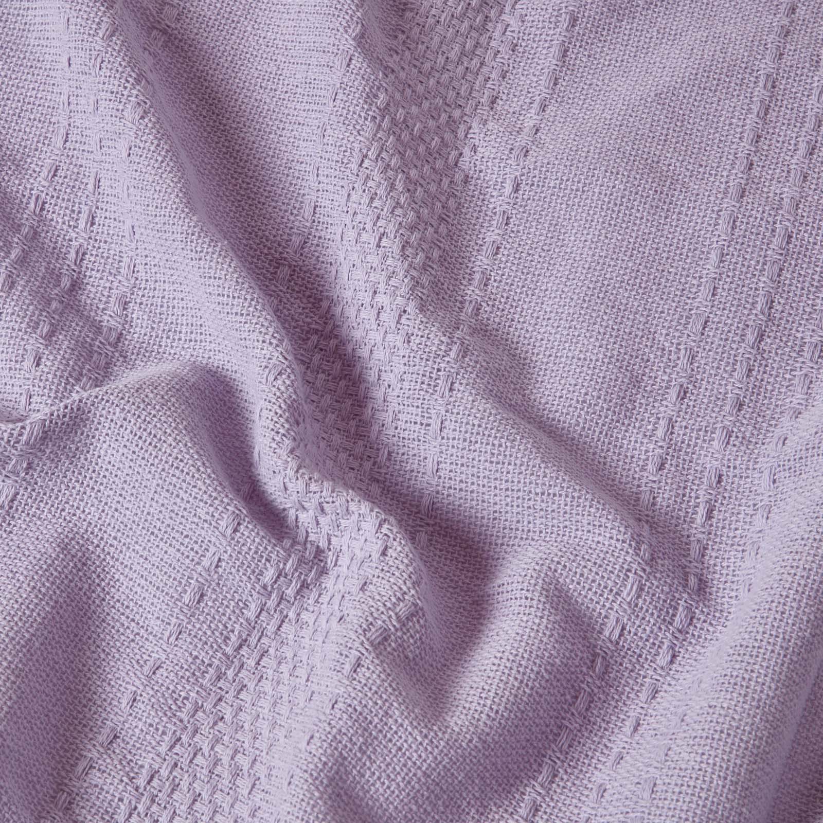 Kashi Cotton Throw With Tassels | 225cm x 255cm | Lilac
