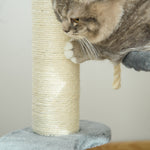 Cat Tree Scratcher Kitty Activity Center 2 Perch Sisal Rope | Gray