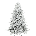 Artificial Christmas Tree With Snow, Hinged Xmas Tree | 6ft | Green