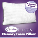 Luxury Shredded Memory Foam Bed Pillow 70x45cm, Orthopaedic Neck Back & Side Support, Bamboo Washable Cover | Set of 1 | White