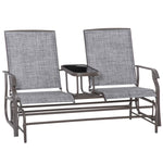 2 Seater Rocker Double Rocking Chair Lounger Outdoor Garden | Grey